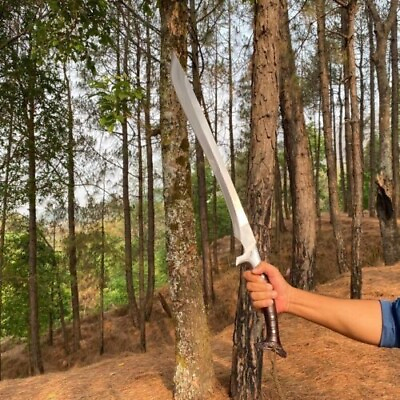 #ad Handmade Custom Carbon Steel Blade Tactical Machete Sword Hunting Sword.