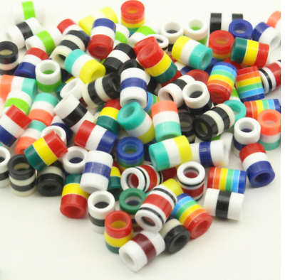 #ad 1000pcs 10x14mm Cylindrical large hole Resin Stripe Beads Jewelry Accessories