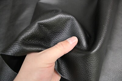 BLACK COWHIDE LEATHER Soft Grain Leather for Upholstery Leatherworks $56.00