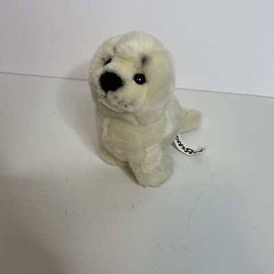 #ad 2012 Toys R Us White Harp Seal Pup 9” Plush Stuffed Animal Great Condition