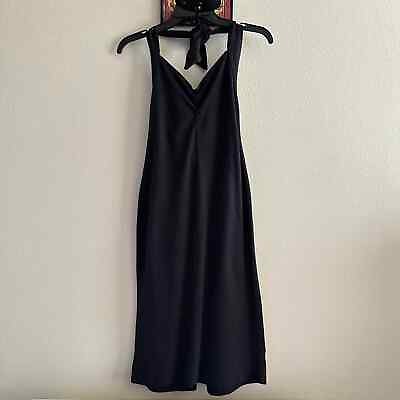 #ad vintage Avon Fashions black halter midi summer dress
