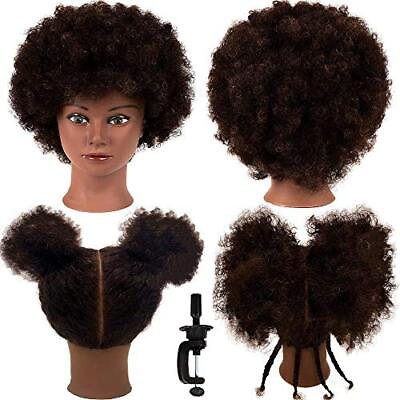 #ad Afro Mannequin Head 100% Human Hair Head Hairdresser African American Training