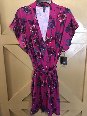 #ad nanette lepore robe large new with tag very soft floral Pink Shorter Length