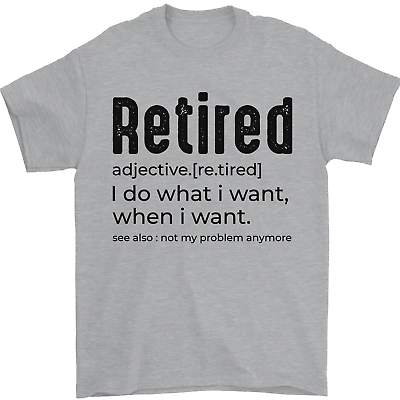 #ad Retired Definition Funny Retirement Mens T Shirt 100% Cotton