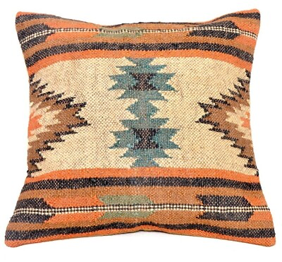 #ad 18x18quot; Handmade Kilim Jute Pillow Case Vintage Throw Home Decor Cushion Cover