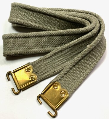 #ad WWII BRITISH ENFIELD RIFLE CANVAS CARRY SLING KHAKI