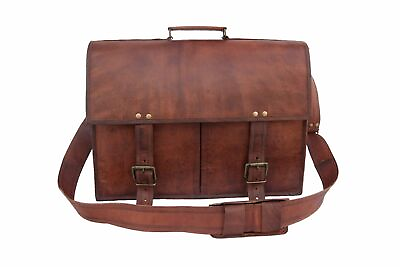 Messenger Shoulder Bag Men#x27;s Vintage Leather Office Briefcase Laptop Satchel $60.23