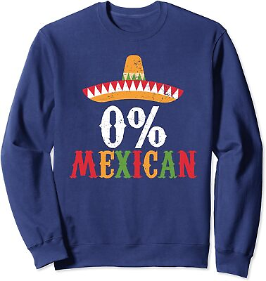 #ad 0% Mexican Cinco De Mayo Fiesta Sombrero Funny Unisex Crewneck Sweatshirt