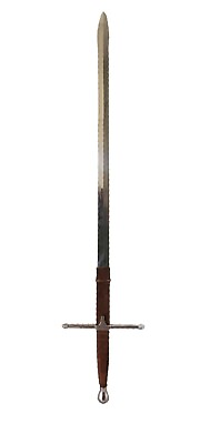 #ad Medieval Sword Knight Templar Long Blade Display Leather Sheath Estate VTG 50quot;