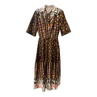 #ad VTG 1960#x27;s FLORAL PRINT DRESS by SHIRT DRESSES INC. CALIFORNIA MADE BOHO HIPPY