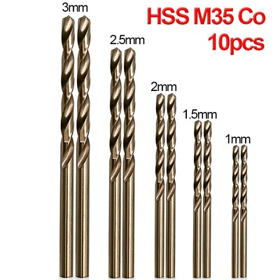 #ad 10pcs HSS M35 Cobalt Drill Bit 1mm 1.5mm 2mm 2.5mm 3mm used for Stainless Steel