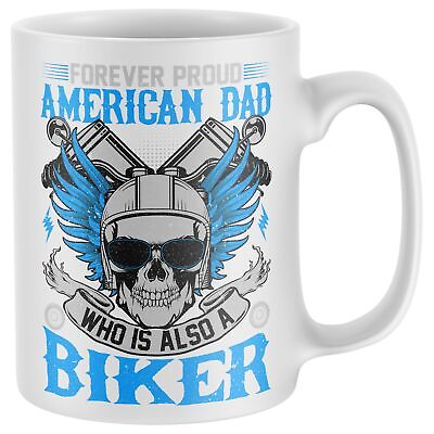#ad Proud Biker Dad Gifts Funny Mugs Birthday Motorcycle Mug Motorbike Birthday