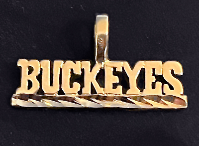 #ad Ohio State Buckeyes Pendant Team Name Pendant 24k Gold Plated Fan Jewelry