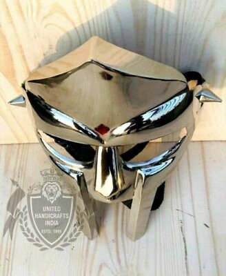 #ad MF Doom Mask Gladiator Mad villain Steel Face Armor Medieval Helmet New Designer