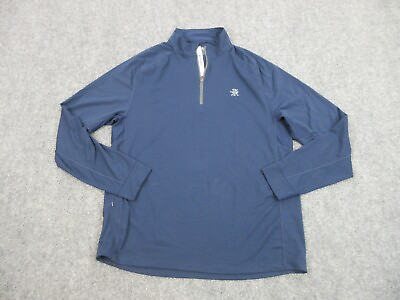 #ad Levelwear Sweater Mens Large Blue Zip Logo Golf Lightweight Sweatshirt Athletic