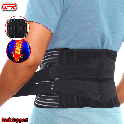 #ad Heavy Duty Lift Lumbar Lower Back Waist Support Belt Brace Men Women Pain Relief