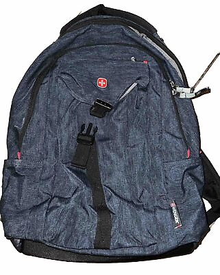 #ad Swiss Gear Wenger Backpack Black Multi Compartments Laptop Padded SangMa