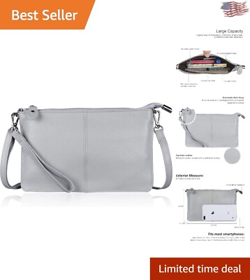 #ad Luxurious Pebble Leather Wristlet Clutch Small Shoulder Handbag for Women