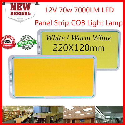 #ad 12V 70W 7 000LM LED Panel Strip COB Light Lamp 220X120mm White Warm White