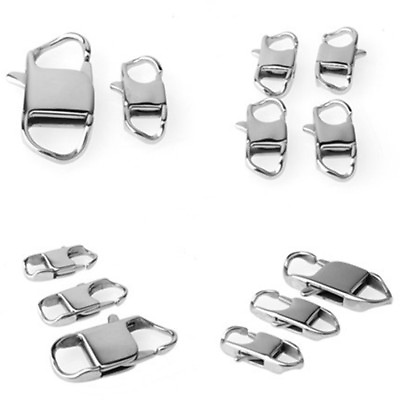 #ad 10 50 100pcs 22 26 32mm Solid Stainless Steel Lobster Clasps DIY Findings Lot