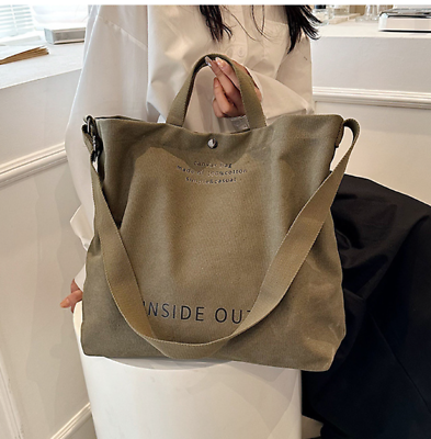#ad Women Canvas Tote Handbags Casual Shoulder Work Bag Crossbody Top Handle Bag