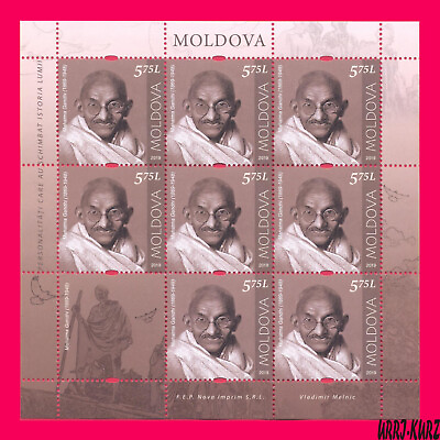 #ad MOLDOVA 2019 Famous People India Politician Public Figure Mahatma Gandhi m s MNH