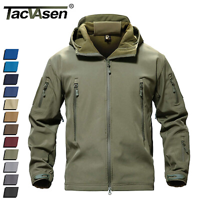 #ad Men#x27;s Military Tactical Army Jacket Waterproof Softshell Hiking Coat Windbreaker