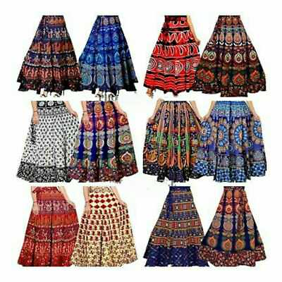 #ad Wholesale Pack of Indian Women Cotton Printed Long Wrap Skirts Gypsy Skirts