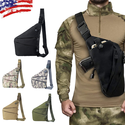 Man Personal Gun Bag Anti Theft Pocket Shoulder Chest Waterproof Portable Travel $12.99