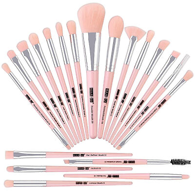 #ad Makeup FoundationEyeshadowKabukiBlending ConcealersColor Pink Set Of 20Pcs