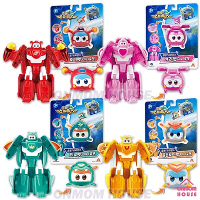 #ad Super Wings 4 Styles SET Mini Robot Super Pet Transformation Toy 2023