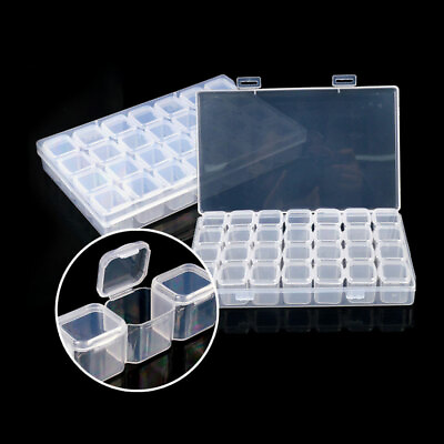 28Slots Clear Small Parts Storage Box Beads Storage Container Organizer Case $7.79