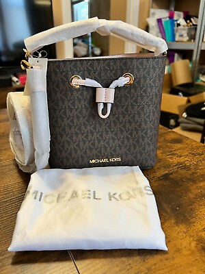 #ad #ad Michael Kors Suri Powder Blush Small Bucket Crossbody Bag Purse NWT MSRP $328.