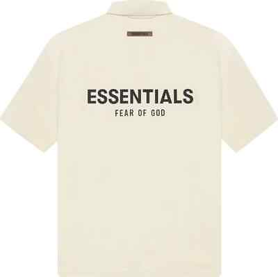 #ad Fear Of God Essentials Short Sleeve Polo Buttercream 125SP212021F Mens Size XL