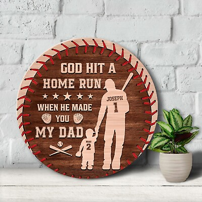 #ad Personalized Dad Wood Sign Baseball Lover Gift Gifts for Dad Dad Gifts From son