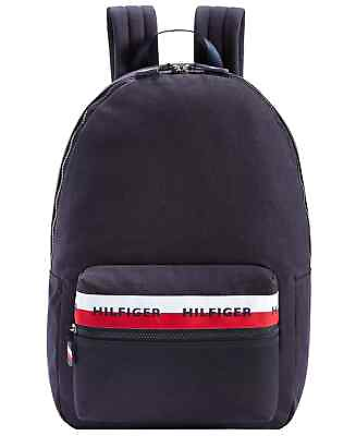 #ad Tommy Hilfiger Men#x27;s Henry Logo Canvas Backpack Navy Blue Multi One Size