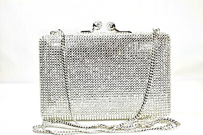 #ad FULLY Crystallized Evening Bag Gold LG Rectangular Made with Swarovski Crystals
