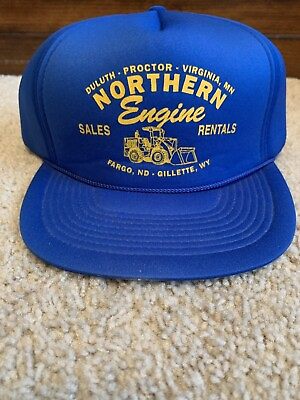 #ad Vintage Northern Engine Sales Snapback Trucker Hat Fargo ND Graphics