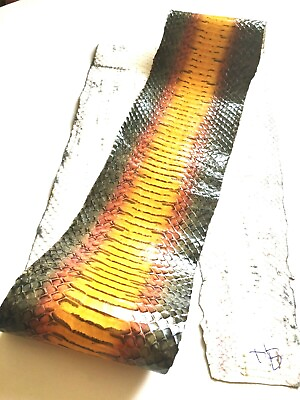 #ad Authentic Cobra Snake Skin Hide Leather Snakeskin Glossy Olive Tangelo Back Cut
