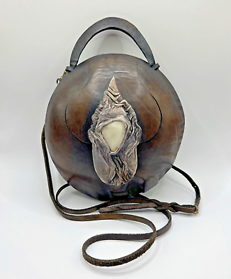 #ad Vintage Designer Atelier Viola Leather Unique Bag Renaissance Wizard Cosplay