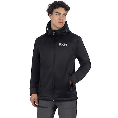 #ad FXR Mens Renegade Softshell Jacket HydrX Adjustable Hood Hem Reflective Black