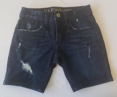 #ad US Pollo Assn Girls Junior Size 5 Blue Jean Cotton Stretch Shorts