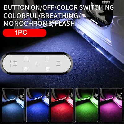#ad Magnetic Rechargeable Wireless USB Flashing Led Light Auto Car Door Accessories