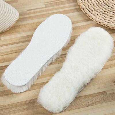 #ad Soft Warm Thermal Sheepskin Insoles Shoe Soles Inner Fleece Wool Pair Boots