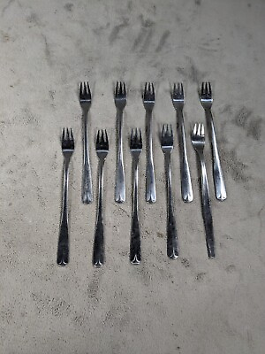 #ad Lot of 10 Gourmet Settings Stainless Salad Forks