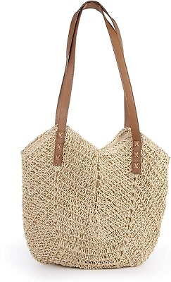 #ad Oweisong Women Straw Beach Bag Large Summer Purse Woven Straw Handbags Tote Shou