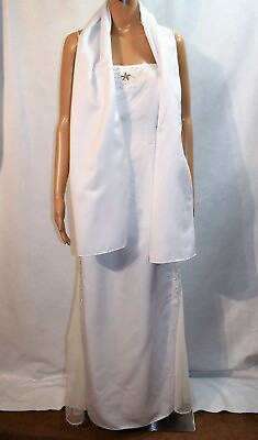 #ad Dave amp; Johnny Dress White Gown Dress Size 9 Junior#x27;s New Beaded