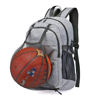 #ad Unisex School Backpack Large Capacity Place For Basketball With USB Charging