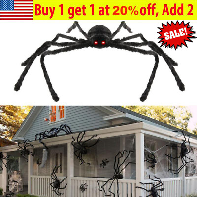 #ad Halloween Hanging Decor 79quot; Giant Realistic Hairy Spider Outdoor Yard Decoration