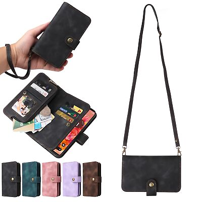 Crossbody Wallet Case For Google Pixel 7 Pro 6 Pro 6A Phone with Lanyard Strap $32.65